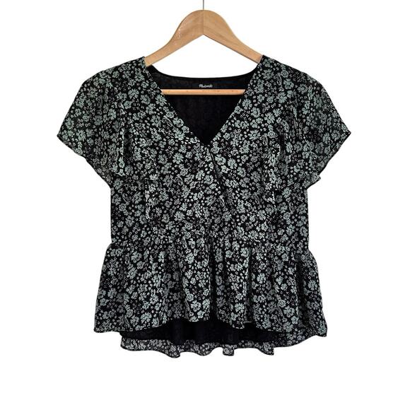 Madewell Georgette Ruffle Sleeve
Peplum Top Size: XS Ditzy Floral - Picture 1 of 7